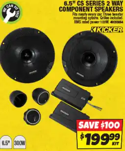 Autobarn 6.5" CS series 2 way component speakers offer