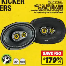 Autobarn 6x9" CS series 3 way coaxial speakers offer