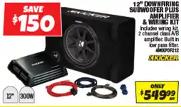Autobarn 12" downfring subwoofer plus amplifier & wiring kit offer