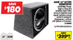 Autobarn 800w 10" active subwoofer offer