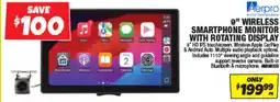 Autobarn 9" wireless smartphone monitor with rotating display offer