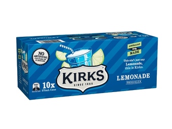 Foodworks Kirks soft drink cans 10 pack x 375ml offer