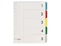 J.Burrows A4 5 Tab Dividers Polypropylene Extra Wide