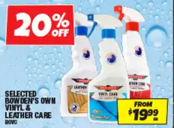 Autobarn Selected bowden's own vinyl & leather care offer