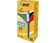 Officeworks BIC 4 Colour Retractable Ballpoint Pens 12 Pack offer