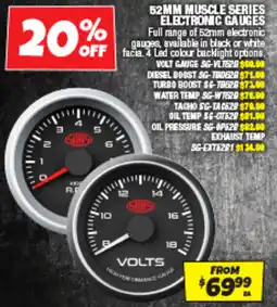 Autobarn 52mm muscle series electronic gauges offer