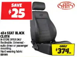 Autobarn 4x4 seat black cloth offer