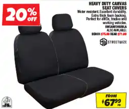 Autobarn Heavy duty canvas seat covers offer