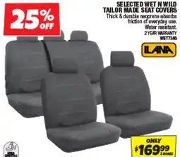 Autobarn Selected wet n wild tailor made seat covers offer