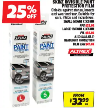 Skinz invisible paint protection film