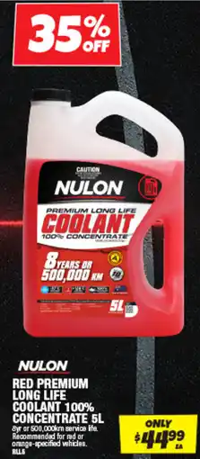Autobarn Red premium long life coolant 100% concentrate offer
