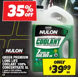 Autobarn Green premium long life coolant 100% concentrate offer