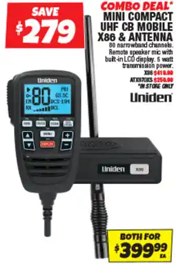 Autobarn Mini compact uhf cb mobile X86 & antenna offer
