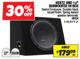 Autobarn Hertz uno 12" subwoofer in box offer