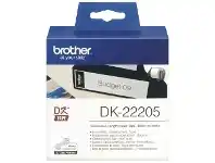 Officeworks Brother DK 22205 Paper Tape 62mm wide Black on White offer