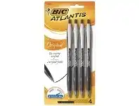 BIC Atlantis Retractable Ballpoint Pens Black 4 Pack