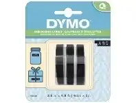 Officeworks DYMO Embossing Tape 9mm x 3m Black 3 Pack offer