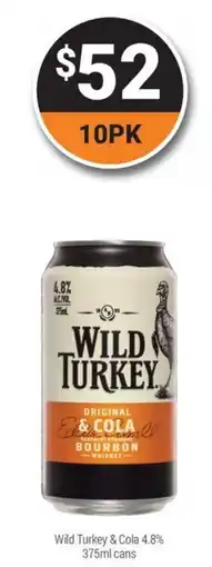 Super Cellars Wild Turkey & Cola 4.8% offer