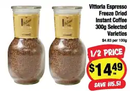 CORNETTS Vittoria Espresso Freeze Dried Instant Coffee Selected Varieties offer