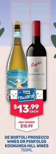 Bottlemart De Bortoli Prosecco Wines or Penfolds Koonunga Hill Wines offer