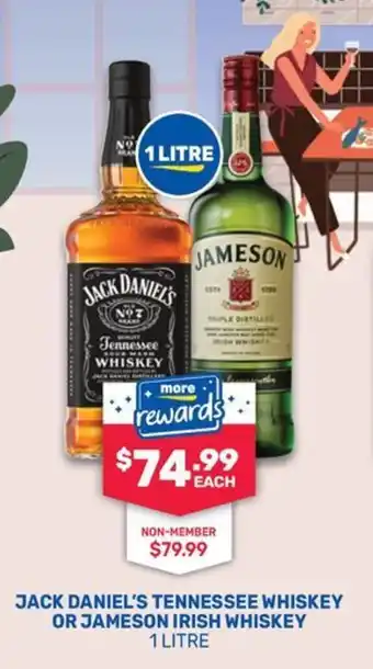 Bottlemart Jack Daniel's Tennessee Whiskey or Jameson Irish Whiskey offer