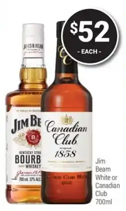 Super Cellars Jim Beam White or Canadian Club offer