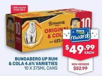 Bundaberg Up Rum & Cola 4.6% Varieties
