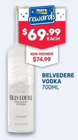 Bottlemart Belvedere Organic Vodka offer