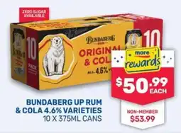 SipnSave Bundaberg Up Rum & Cola 4.6% Varieties offer