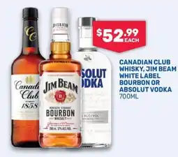 SipnSave Canadian Club Whisky, Jim Beam White Label Bourbon or Absolut Vodka offer