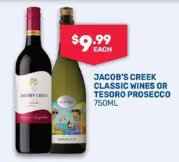 Bottlemart Jacob's Creek Classic Wines or Tesoro Prosecco offer