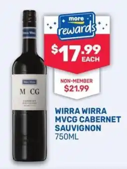 Bottlemart Wirra Wirra MvCG Cabernet Sauvignon offer