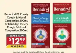 Pharmacy4Less Benadryl PE Chesty Cough & Nasal Congestion offer