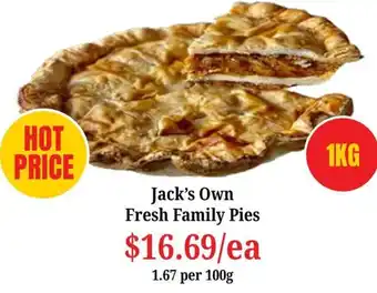 Farmer Jack's Jack's Own Fresh Family Pies offer