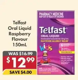 Pharmacy4Less Telfast Oral Liquid Raspberry Flavour offer