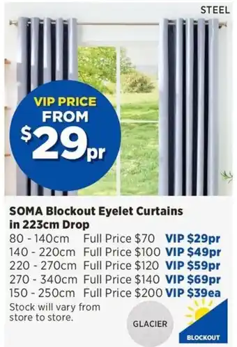 Soma Blockout Eyelet Curtains