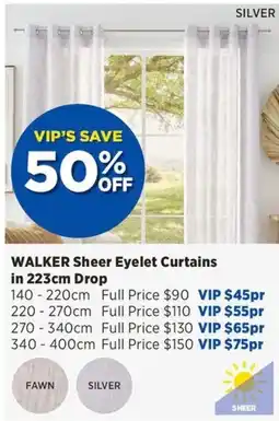 Spotlight Walker Sheer Eyelet Curtains offer