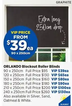 Spotlight ORLANDO Blockout Roller Blinds offer