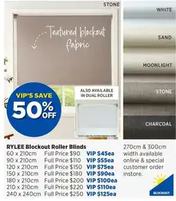 Spotlight Rylee Blockout Roller Blinds offer