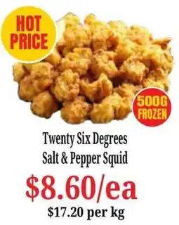 Farmer Jack's Twenty Six Degrees Salt & Pepper Squid offer