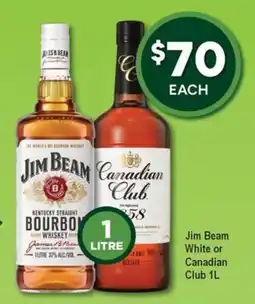 Bottler Jim Beam White or Canadian Club offer
