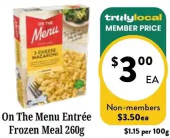 Farmer Jack's On The Menu Entrée Frozen Meal offer