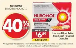 Pharmacy4Less Nuromol Dual Action Pain Relief 10 Liquid Capsules offer