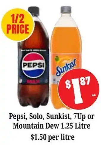 Farmer Jack's Pepsi, Solo, Sunkist, 7Up or Mountain Dew offer
