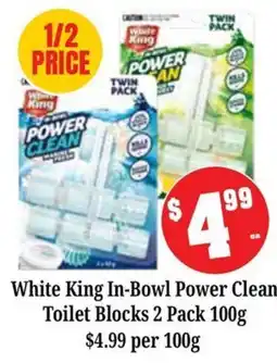 Farmer Jack's White King In-Bowl Power Clean Toilet Blocks offer
