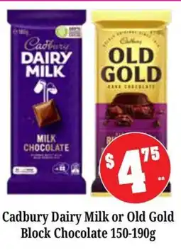 Farmer Jack's Cadbury Dairy Milk or Old Gold Block Chocolate offer