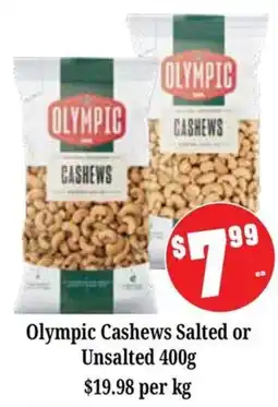 Farmer Jack's Olympic Cashews Salted or Unsalted offer