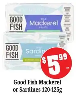 Farmer Jack's Good Fish Mackerel or Sardines offer