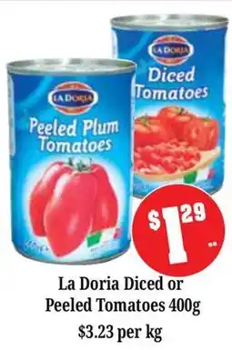 Farmer Jack's La Doria Diced or Peeled Tomatoes offer