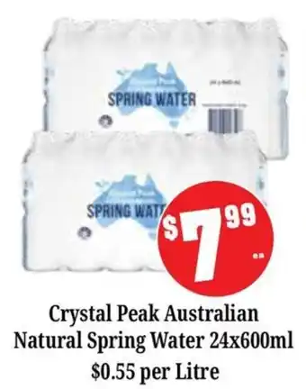 Farmer Jack's Crystal Peak Australian Natural Spring Water offer
